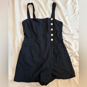 Forever 21 Black Button-Up Romper